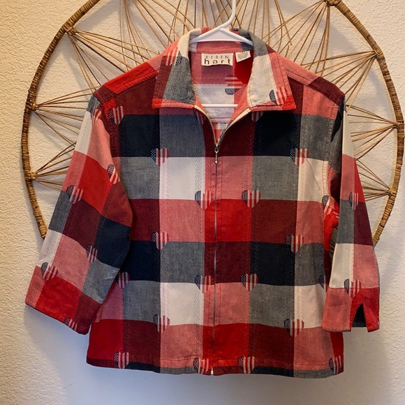 KEREN hartRed White and Blue Jacket/Blazer Size Small - Picture 1 of 8